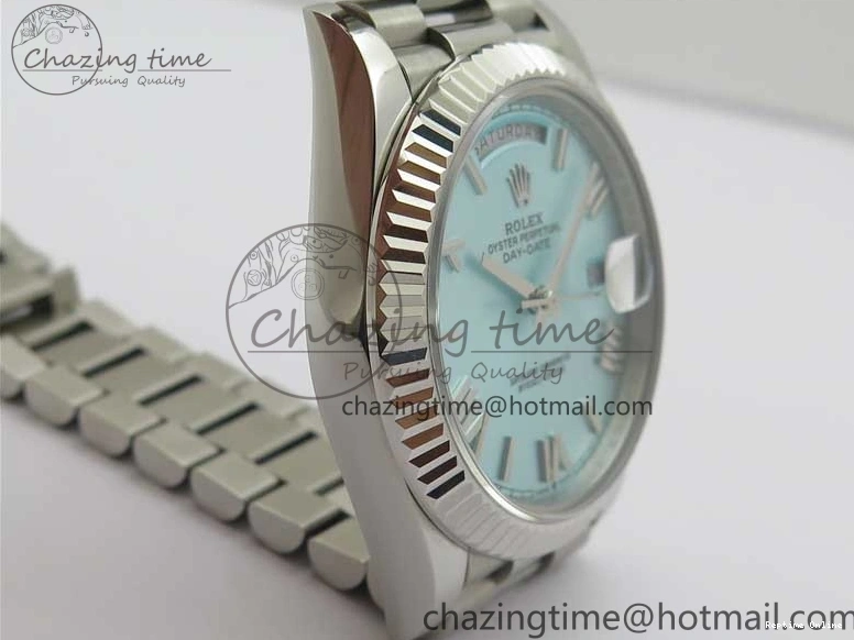 0501 WaterResistant Day Date 40 SS Bp Maker 1:1 Best Edition Tiffany Blue Roman Dial on SS Bracelet A 2549